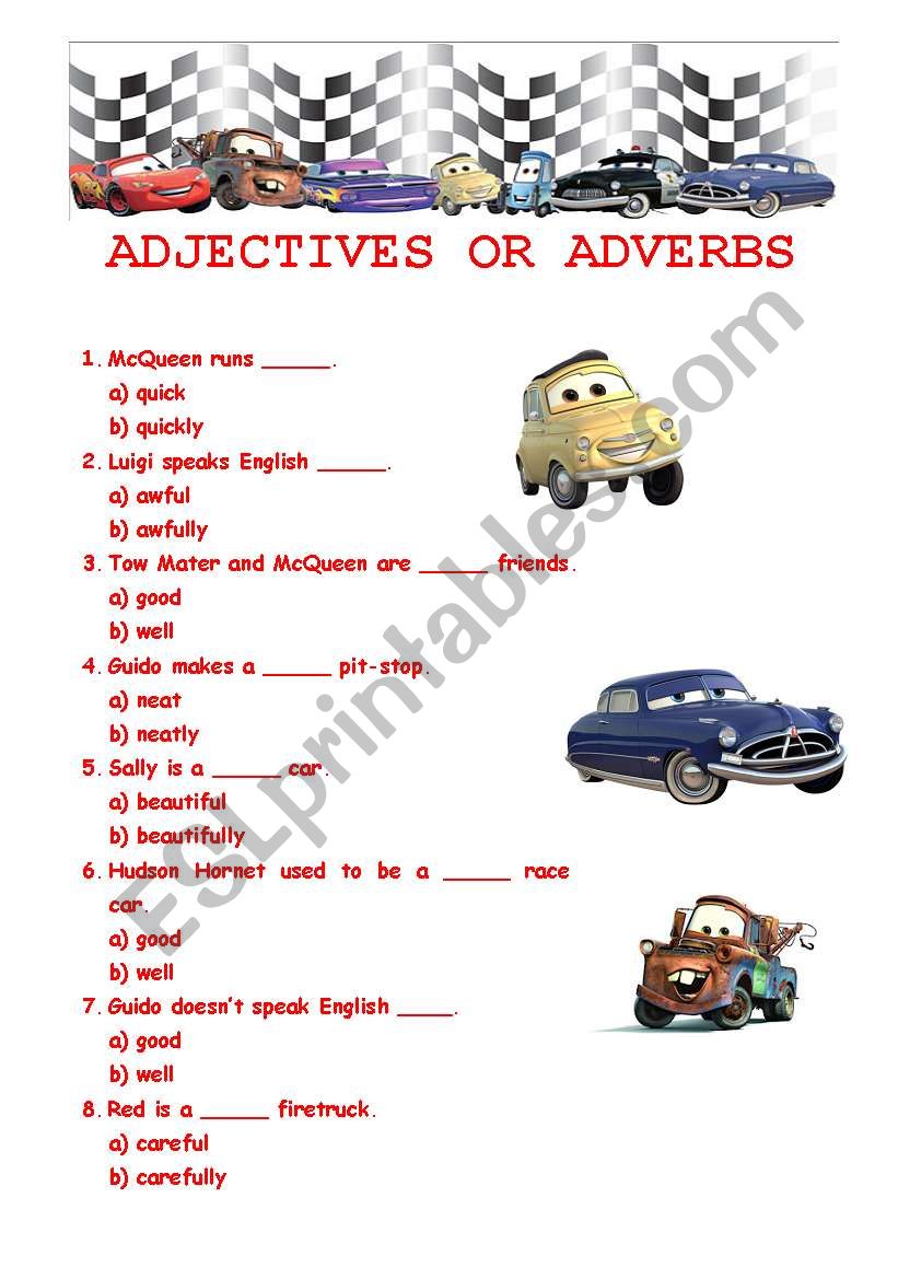 Adjectives or Adverbs worksheet