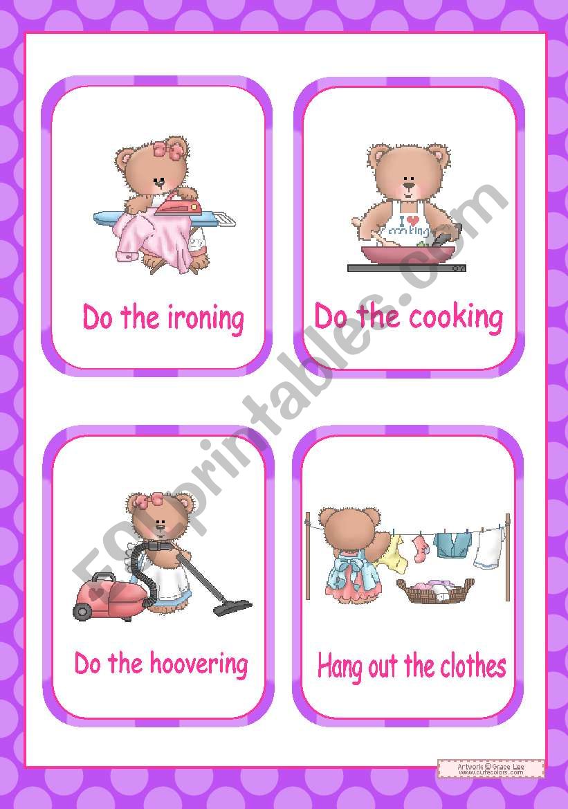 HOUSEWORK  -  14 flashcards  (1)