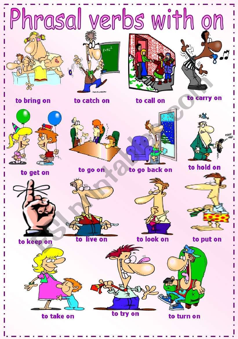 Phrasal verbs with on worksheet