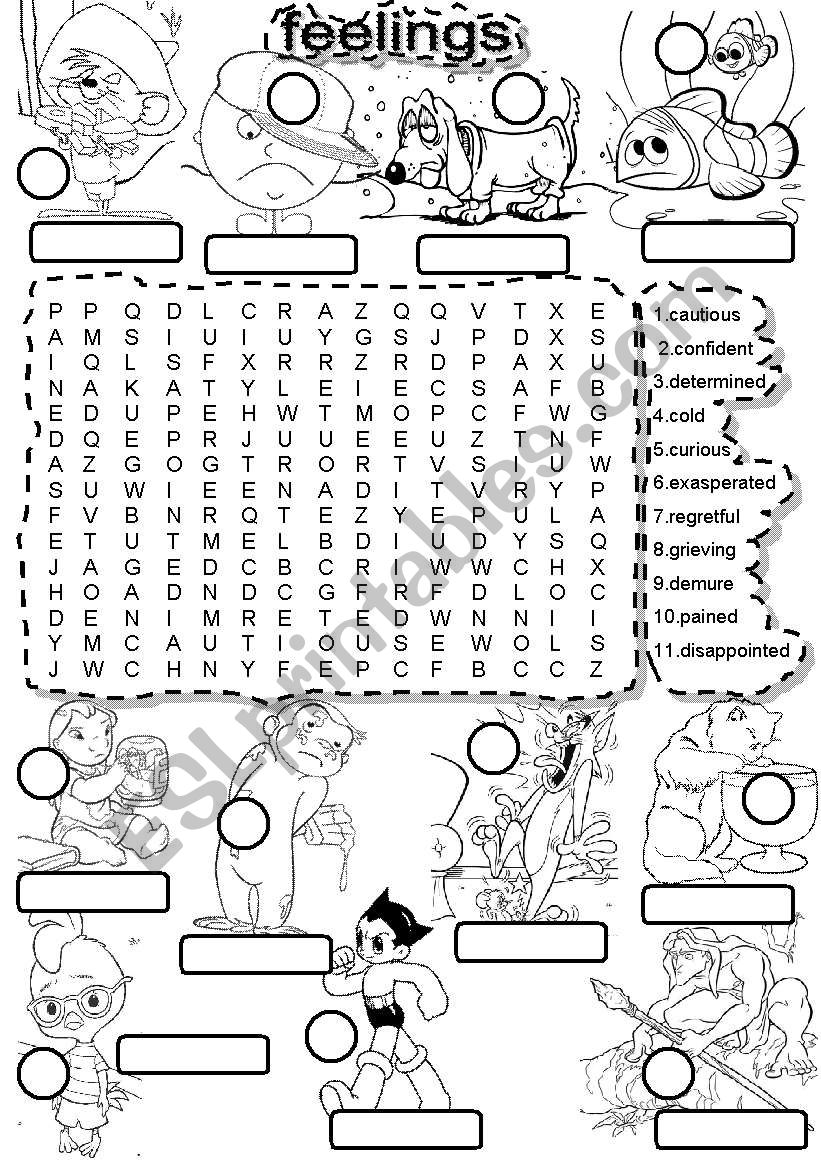 FEELINGS #2  WORDSEARCH worksheet