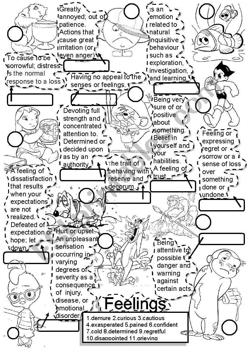 FEELINGS #2 MATCH DESCRIPTION worksheet