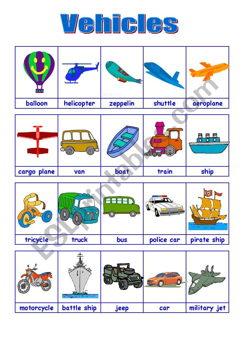 vehicles 1/2 (09.08.09) worksheet