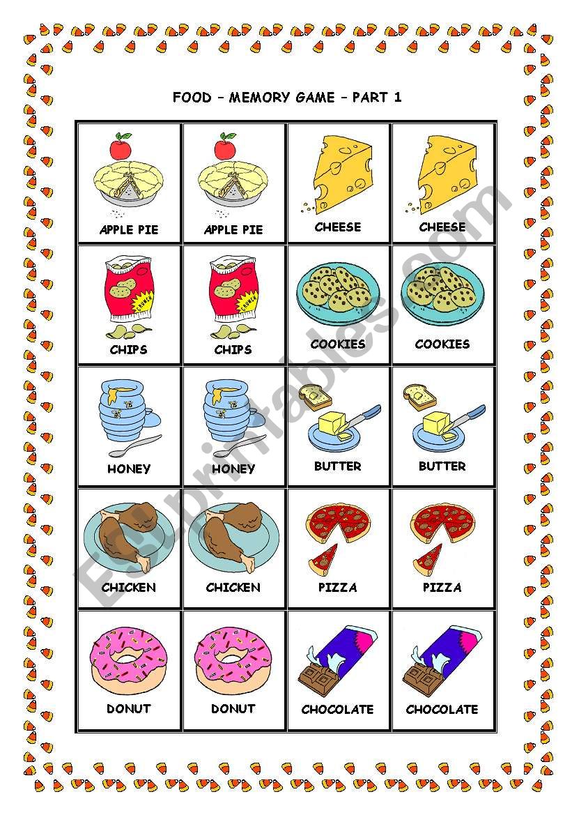 MEMORY GAME - PART 1 worksheet