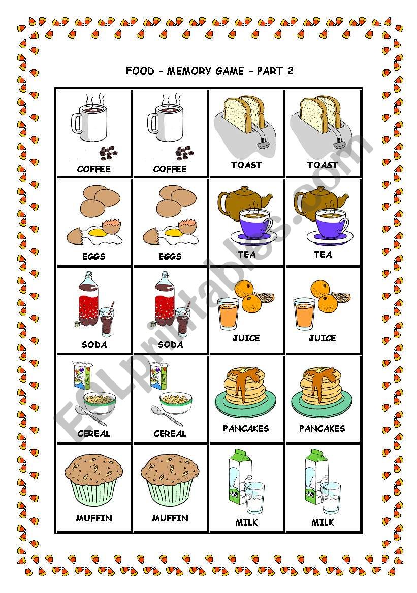 MEMORY GAME - PART 2 worksheet