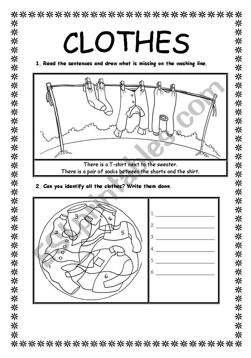 CLOTHES worksheet