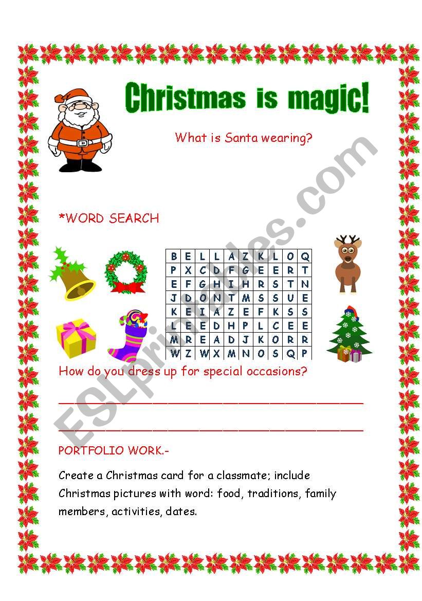 Christmas worksheet