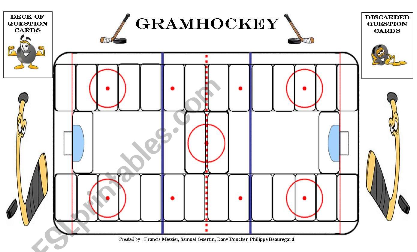 Grammar Hockey Board game 1/2 worksheet