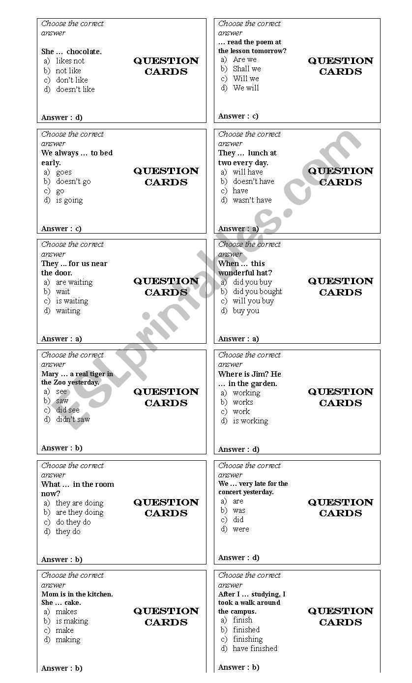 Grammar Hockey Board game 2/2 worksheet