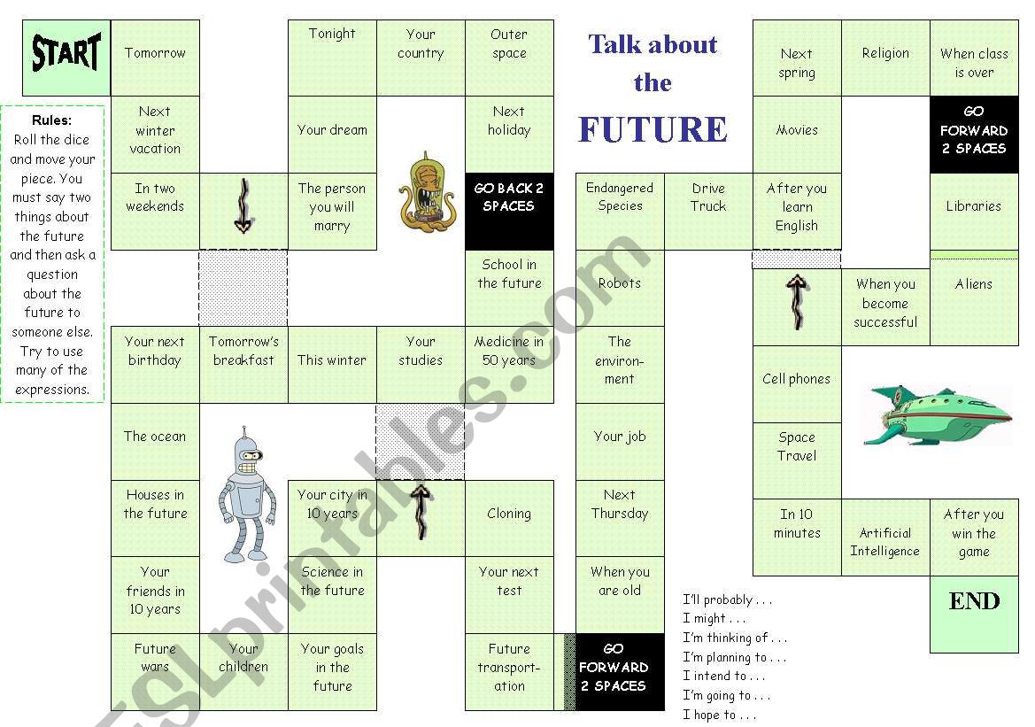 Future Tense - Board Game worksheet