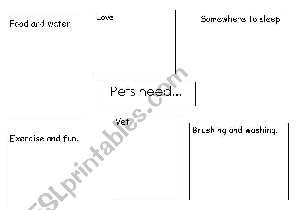 pets need worksheet