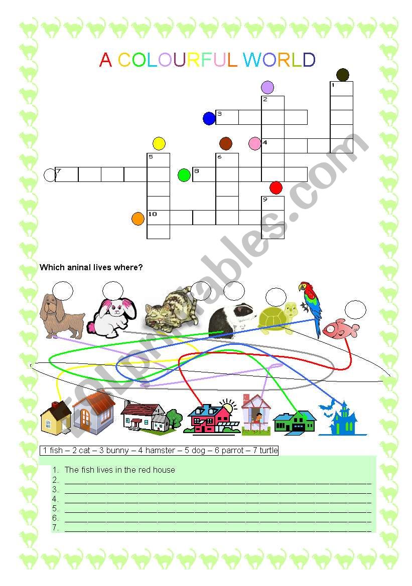 A COLOURFUL WORLD worksheet