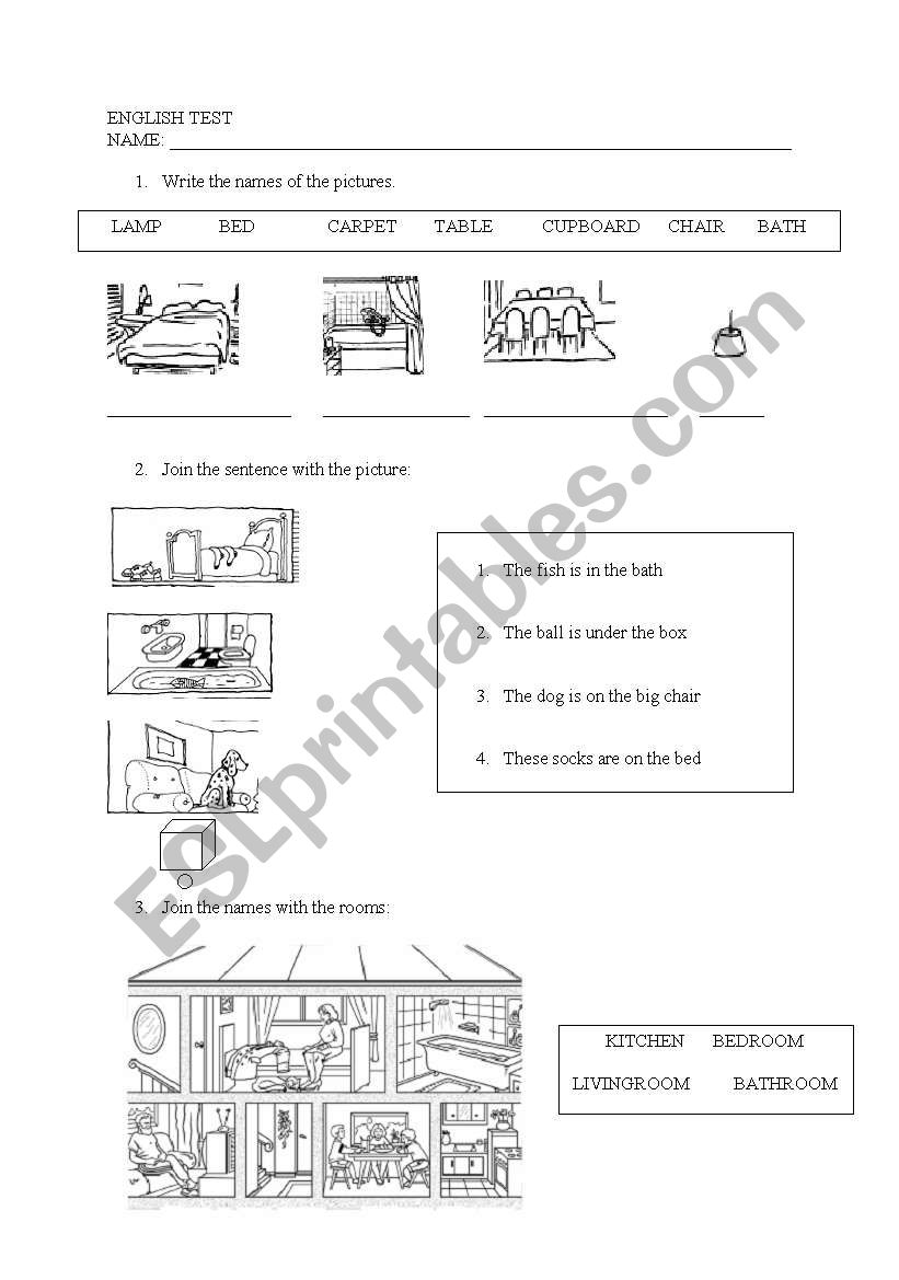 HOUSE TEST worksheet