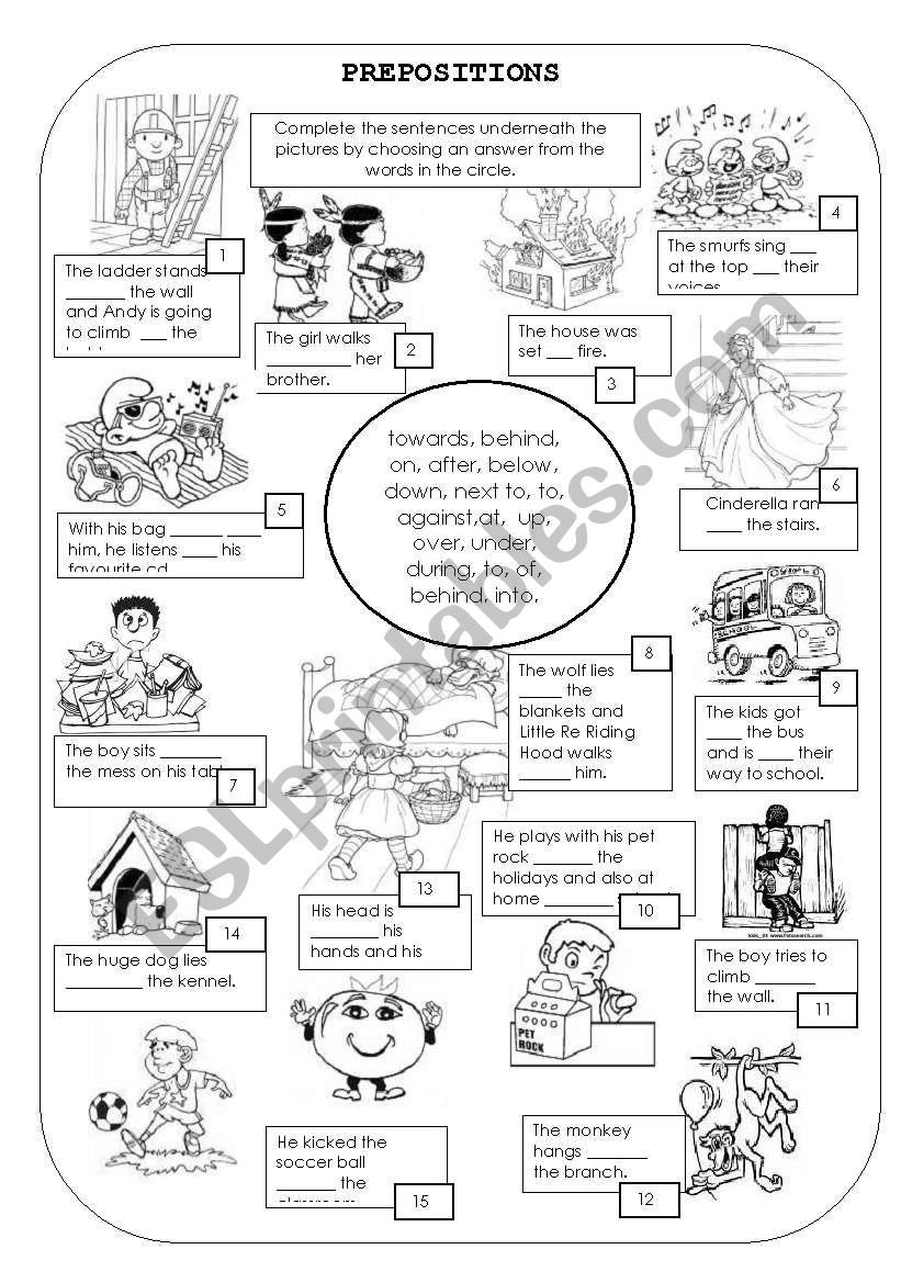 Prepositions worksheet