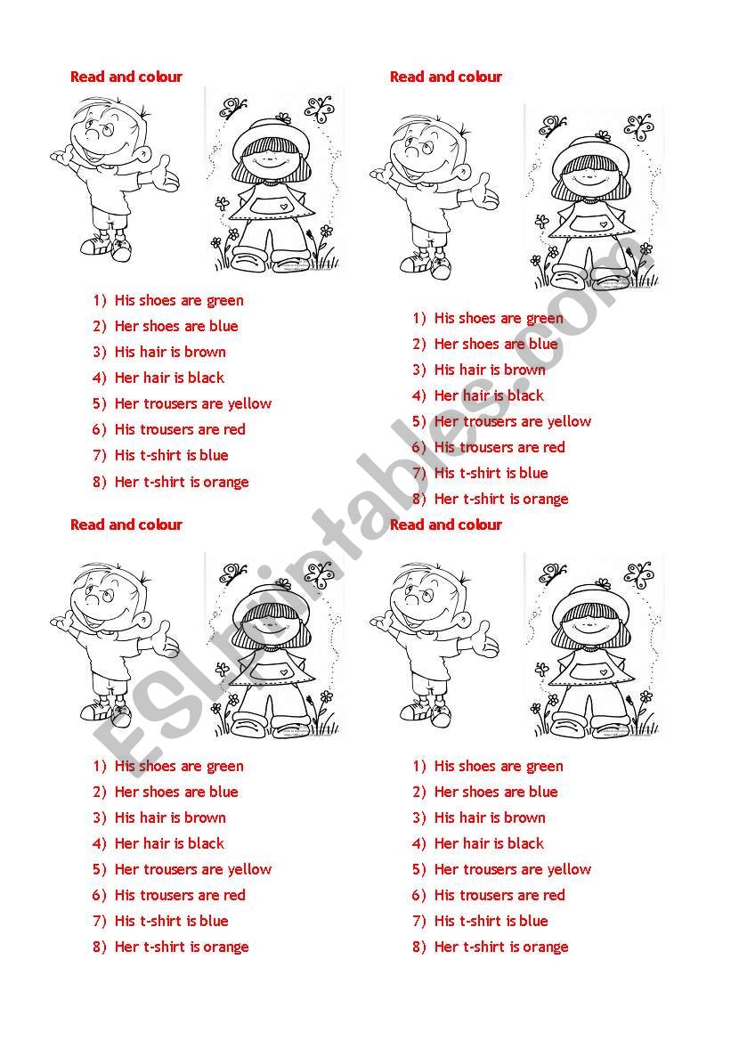 Read and colour worksheet