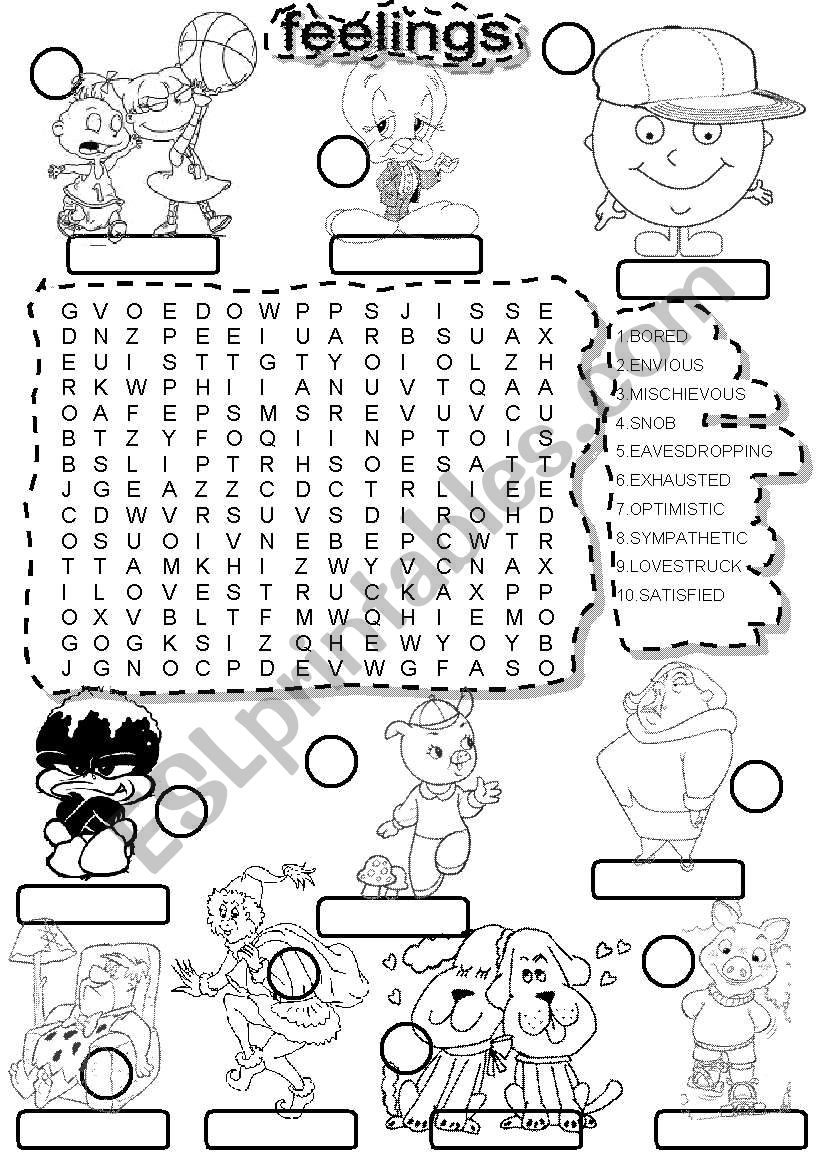 FEELINGS #3 WORDSEARCH worksheet