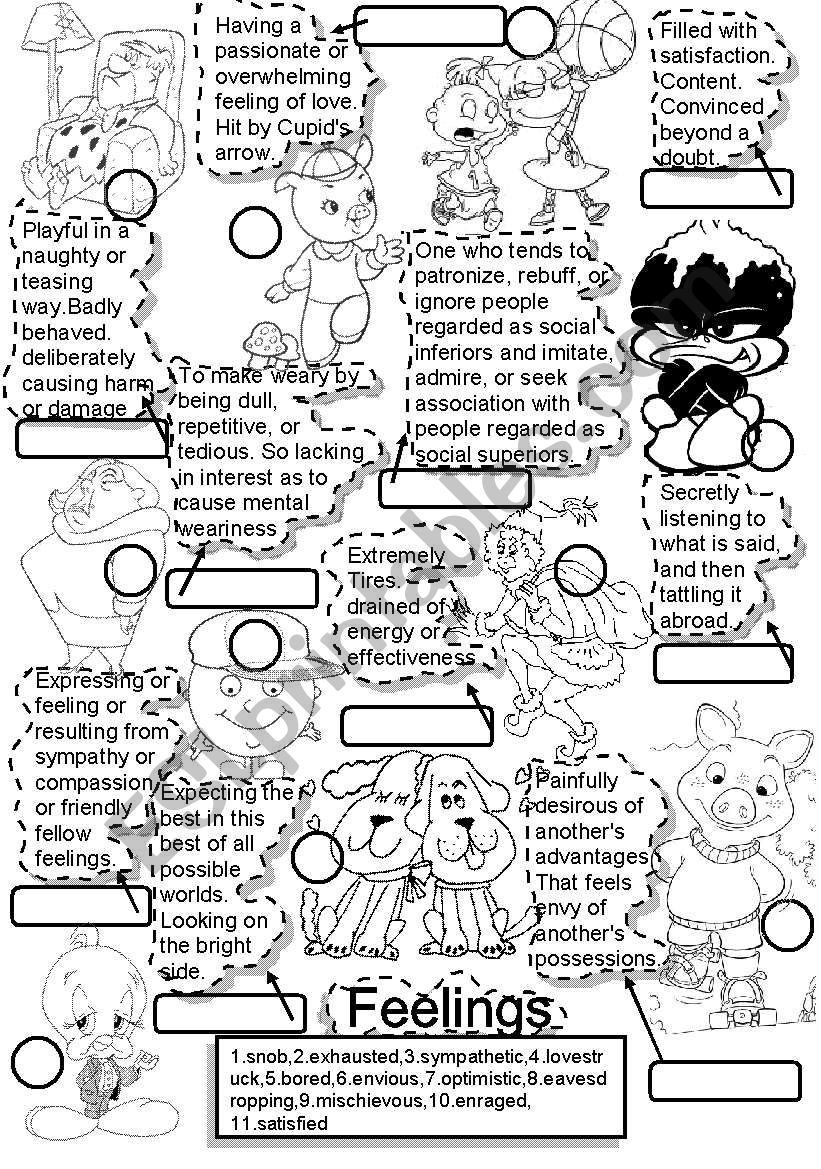 FEELINGS #3 MATCH DESCRIPTION worksheet