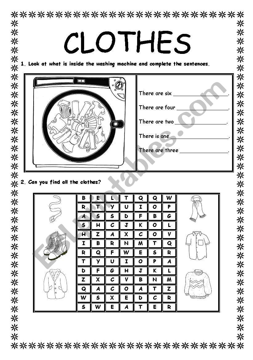 CLOTHES worksheet