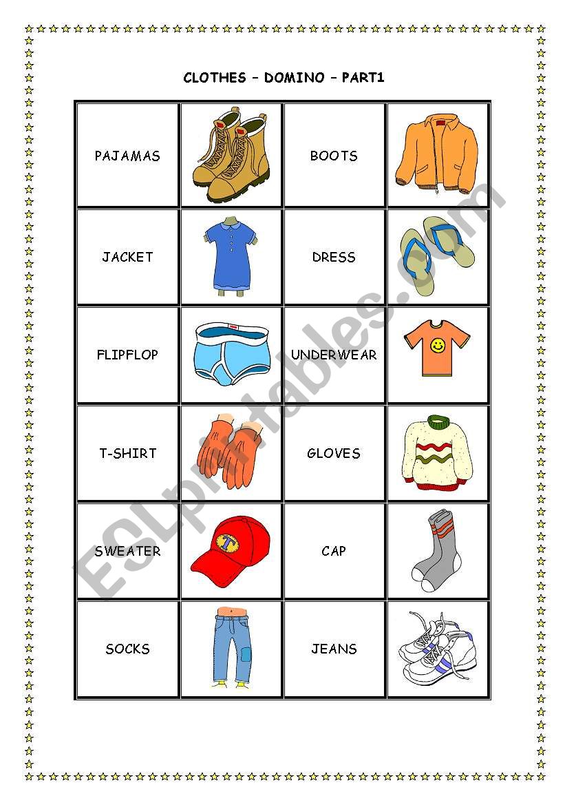CLOTHES DOMINO - PART 1 worksheet