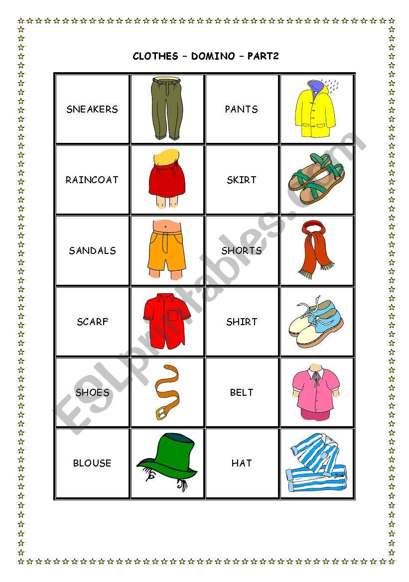 CLOTHES DOMINO - PART 2 worksheet
