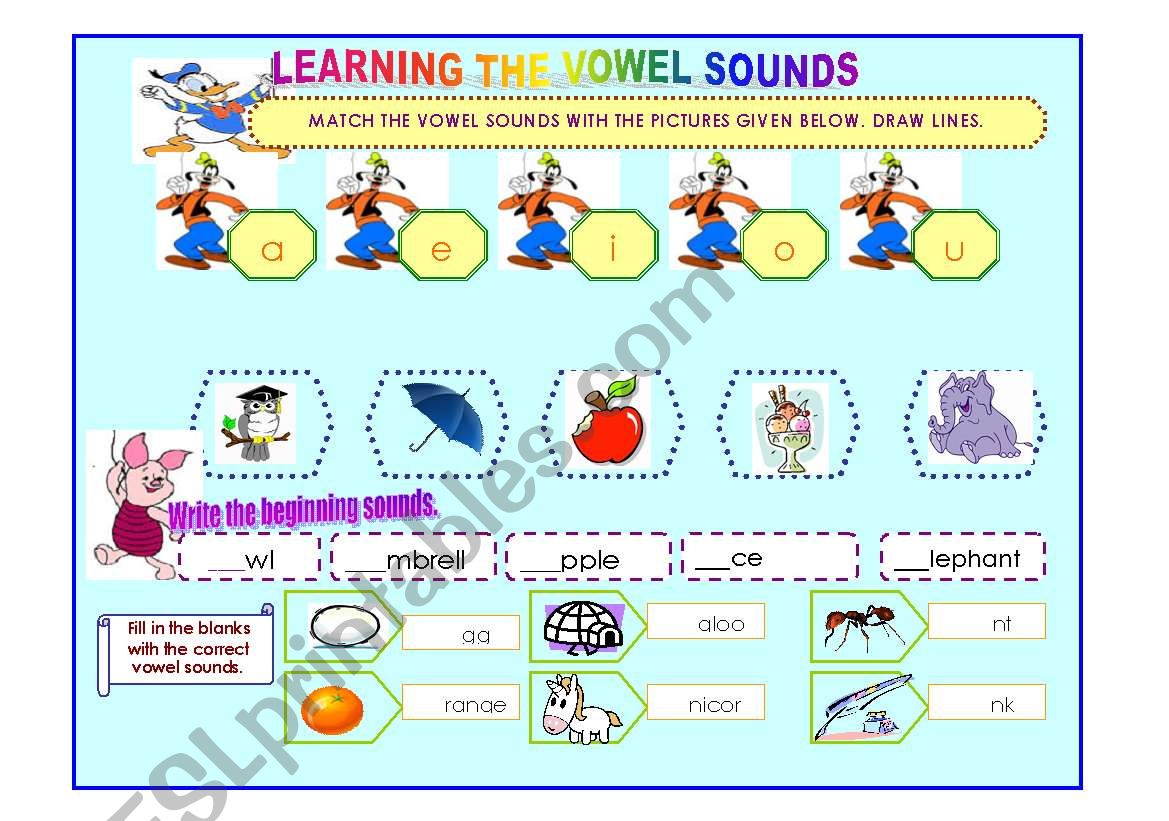 VOWEL SOUNDS worksheet