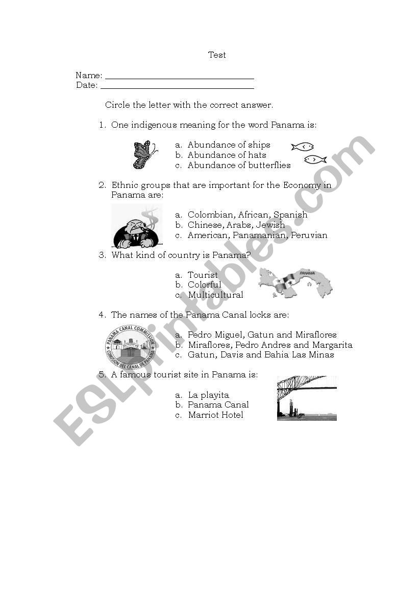 Panama worksheet