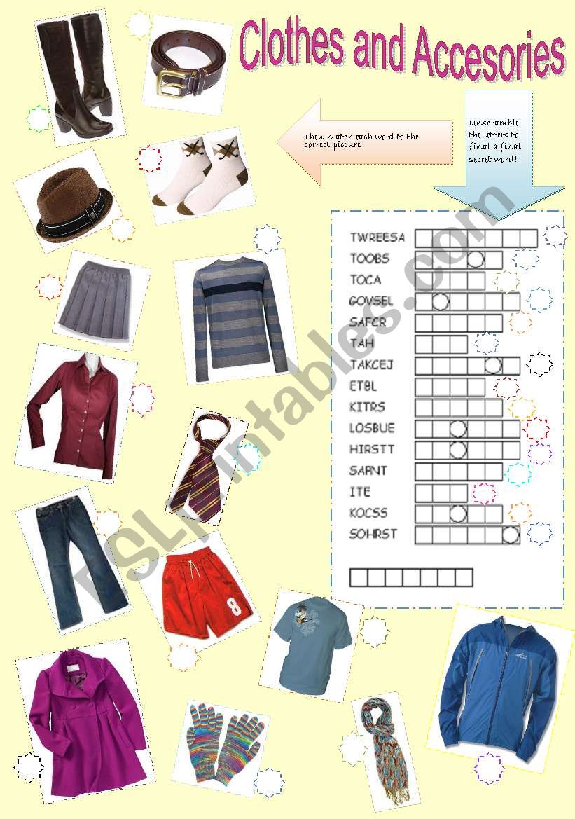 Clothes and Accesories Puzzle and Match