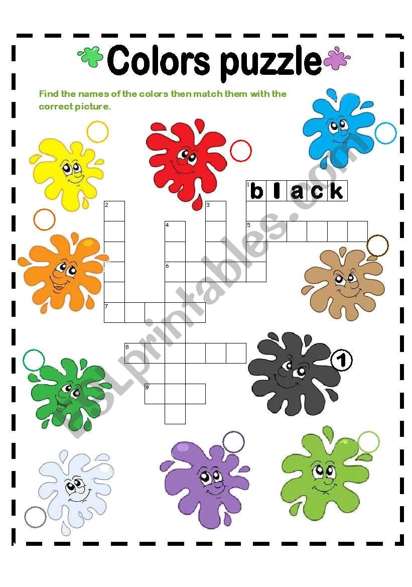 COLORS PUZZLE! PART ONE! worksheet