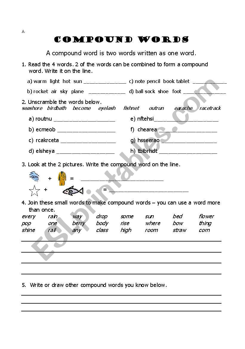 Compound Words worksheet