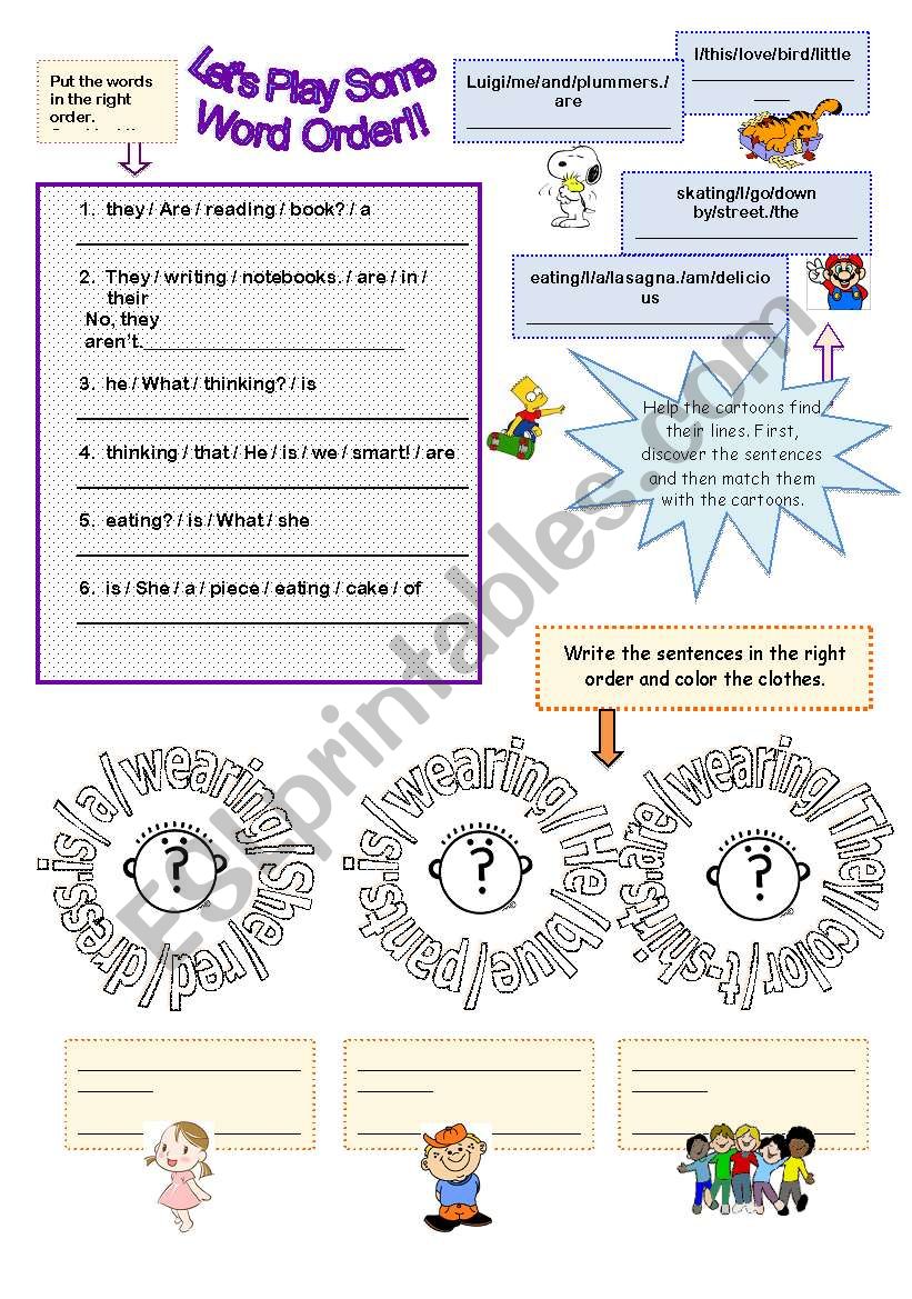 Lets Play Some Word Order! worksheet