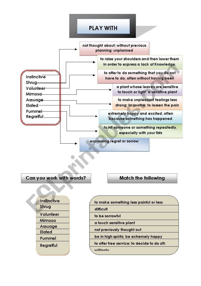 Building Vocabulary (Norman Lewis Method) 2 Pages