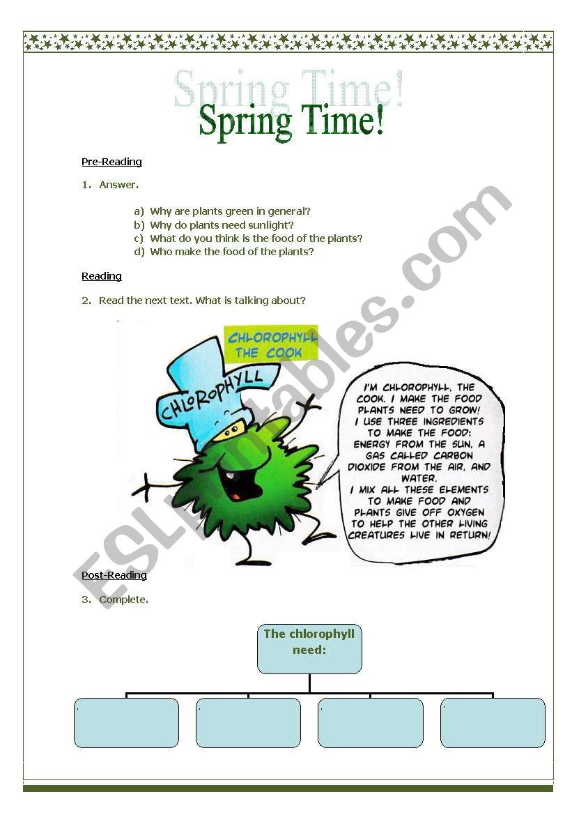 Spring Time worksheet