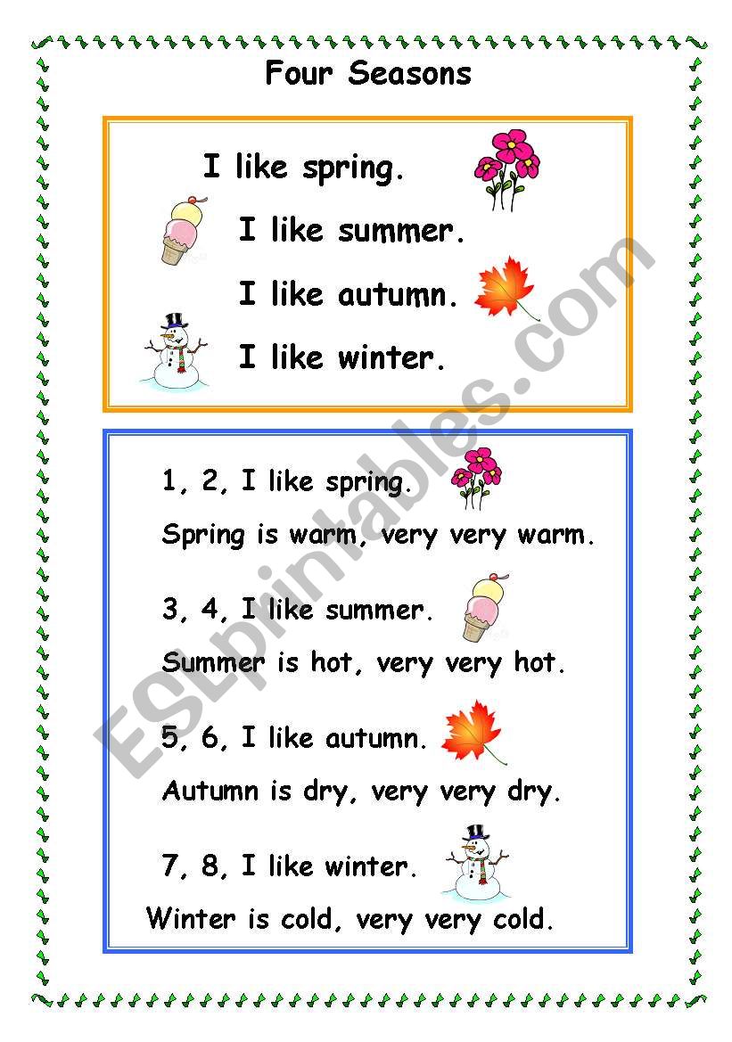 Four Seasons worksheet