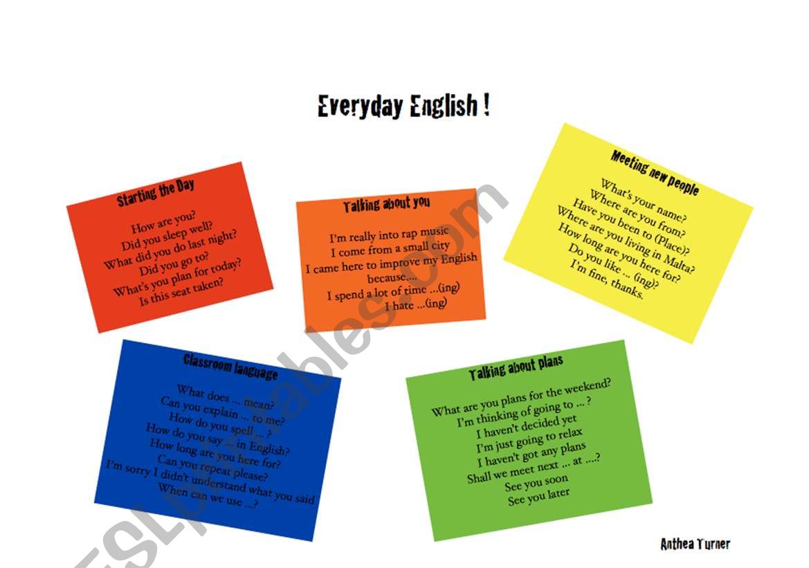 Everyday English worksheet