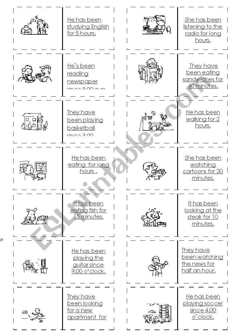 Present Perfect Continuous FOR/SINCE DOMINO