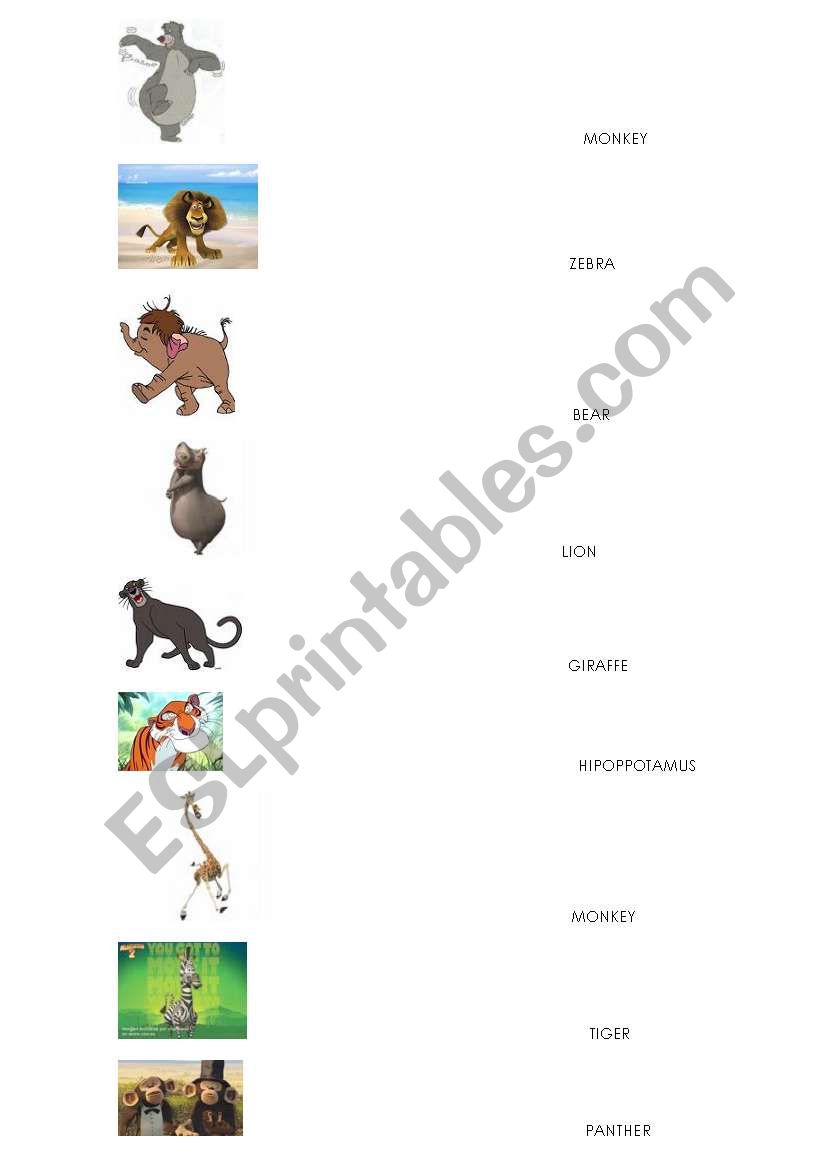 Mammals worksheet