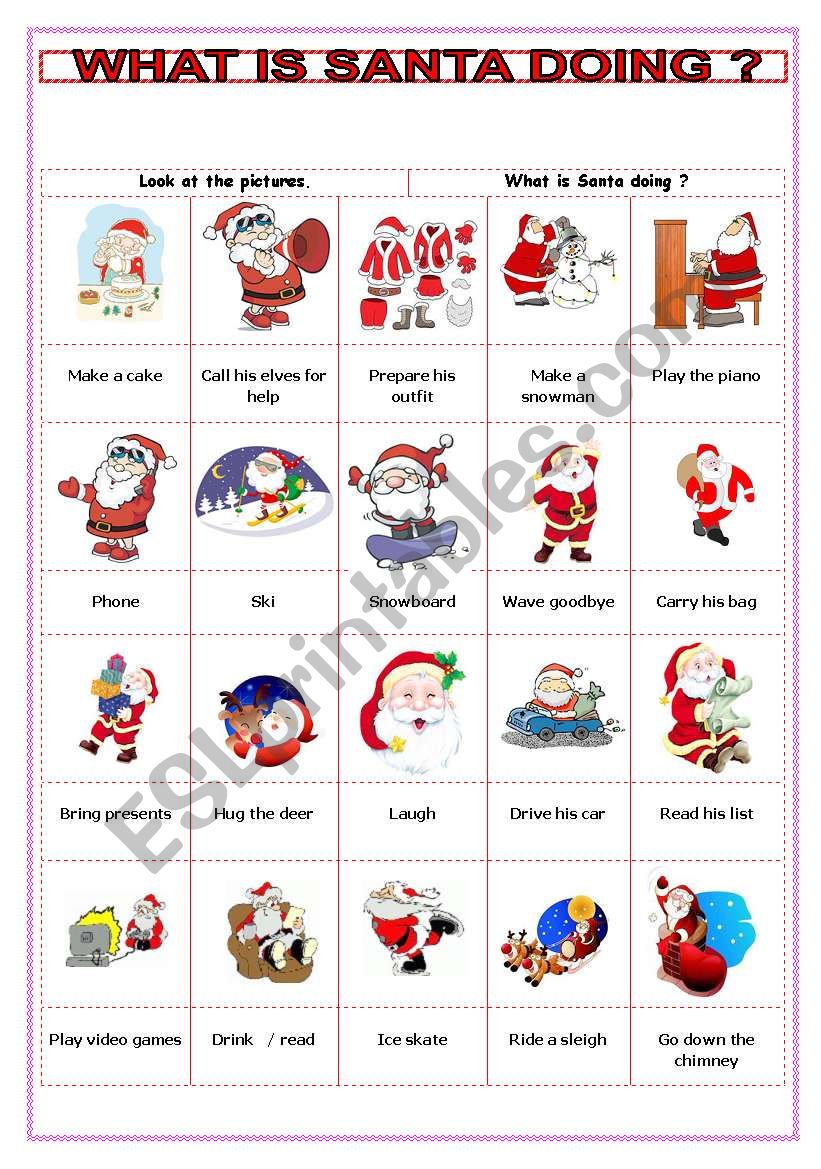 santa worksheet