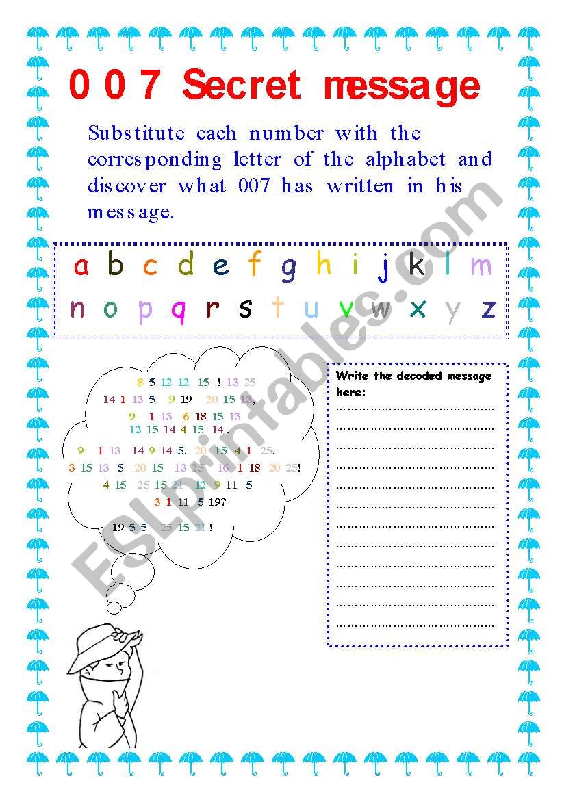 29 Secret Message - ESL worksheet by mariannina