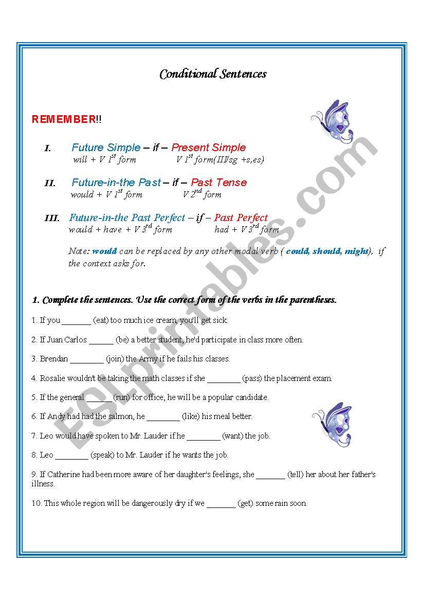 practice conditionals worksheet