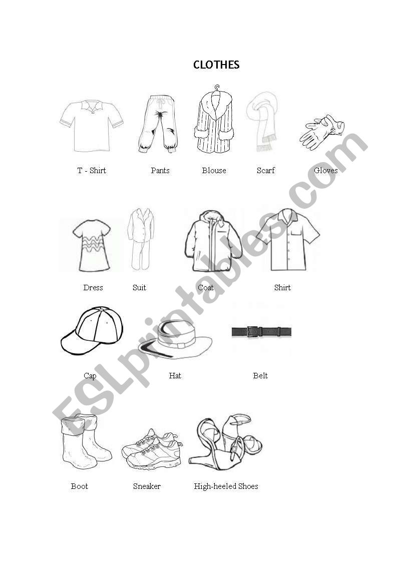 Clothes Vocabulary worksheet