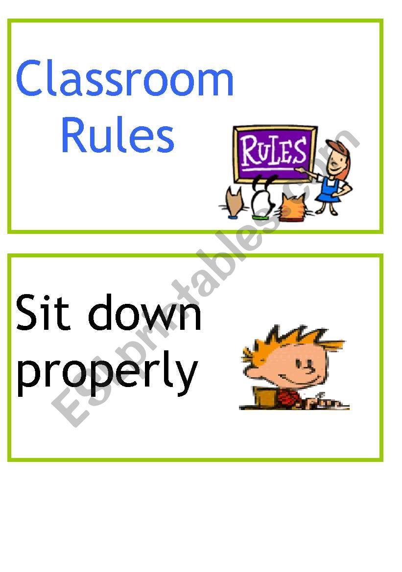 Classroom rules worksheet