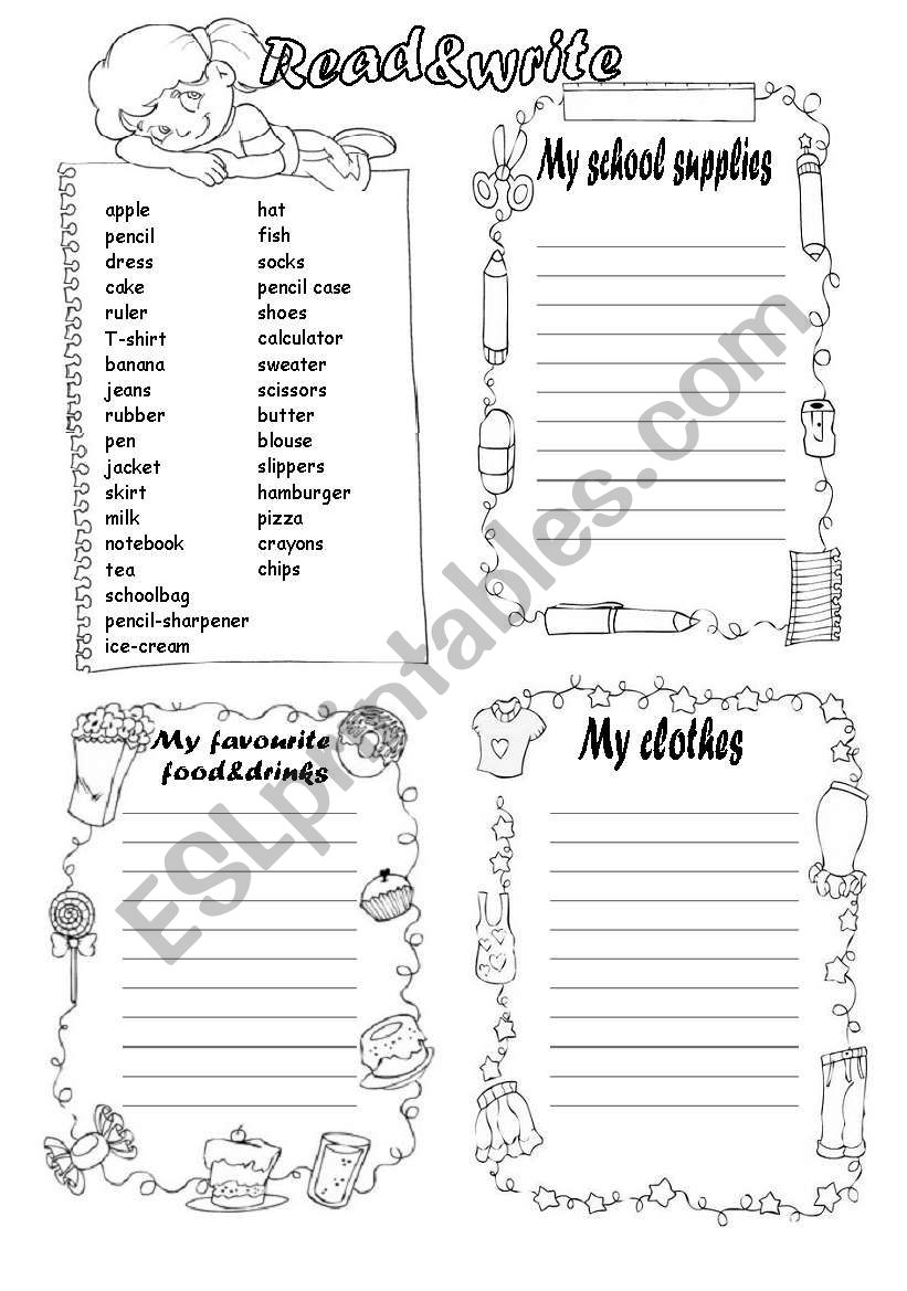Read&write  about Amy worksheet