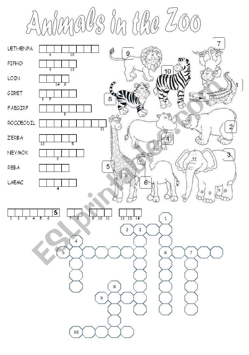 Animals in the Zoo worksheet