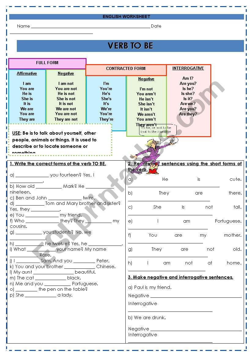 VERB TO BE  worksheet