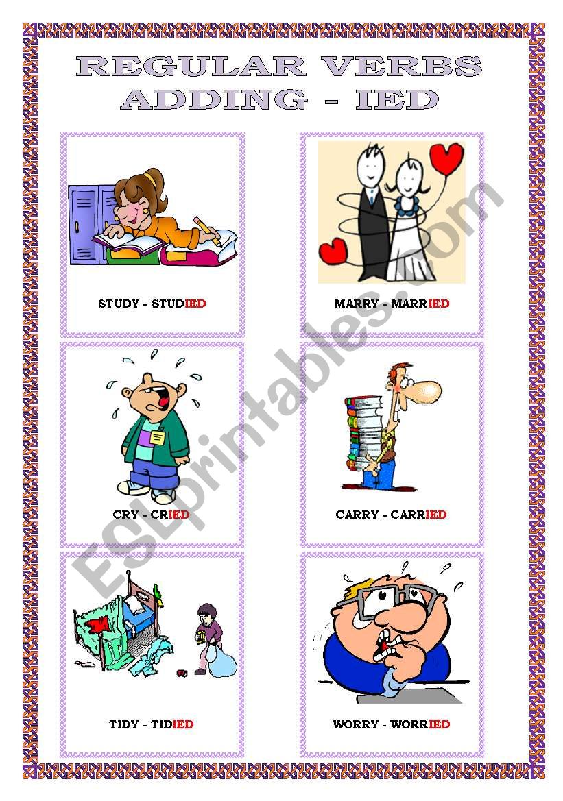 regugar verbs flashcards (two pages) 