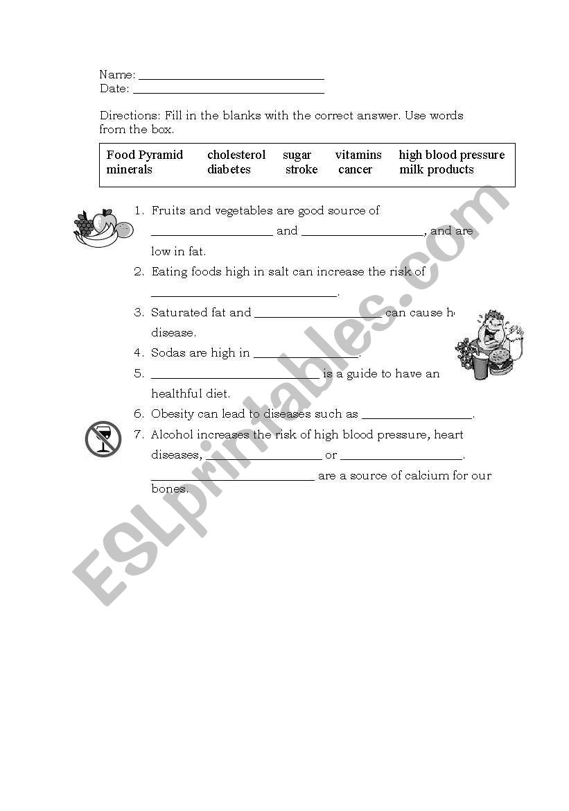 Nutrition worksheet