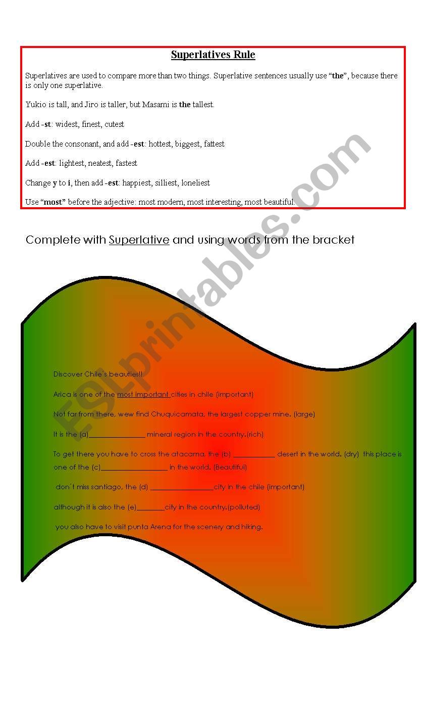 superlative worksheet