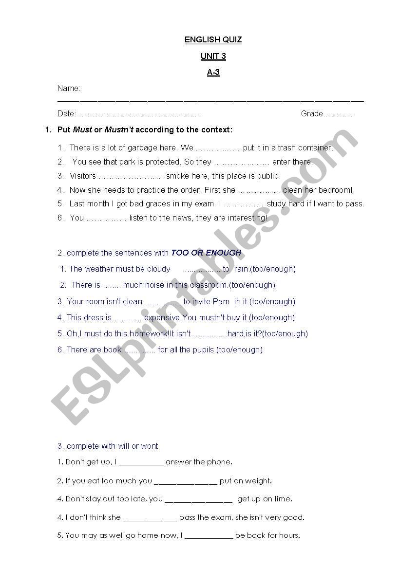 review  worksheet