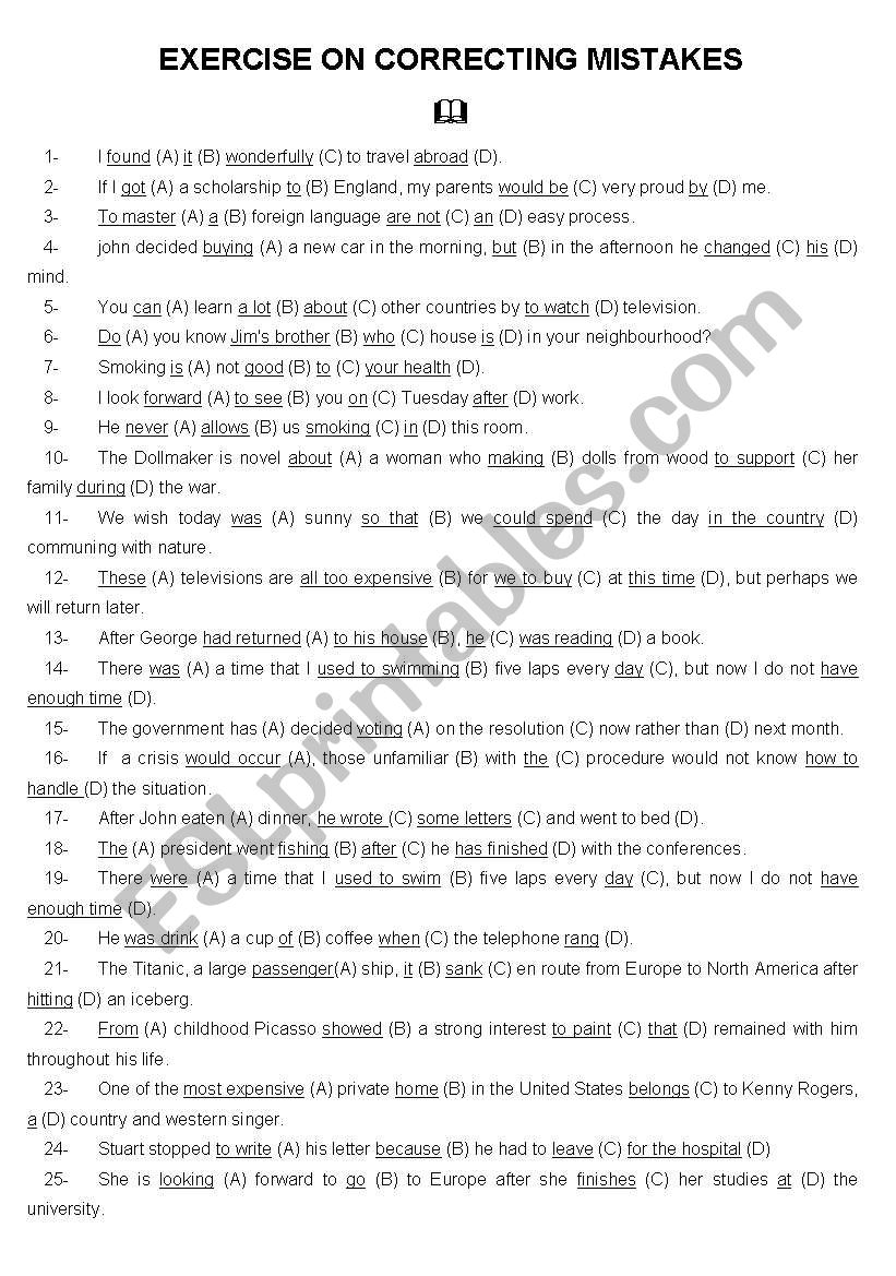 effective exercise on finding mistakes