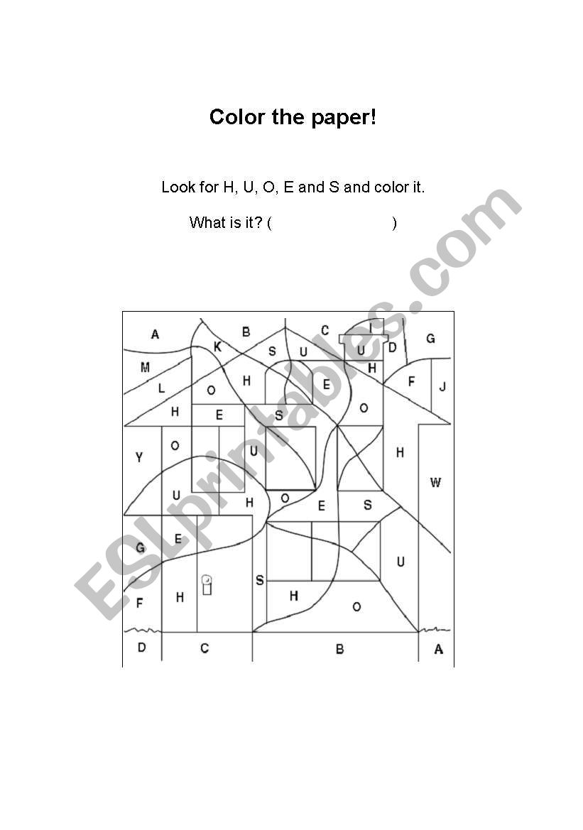 Color the paper! worksheet