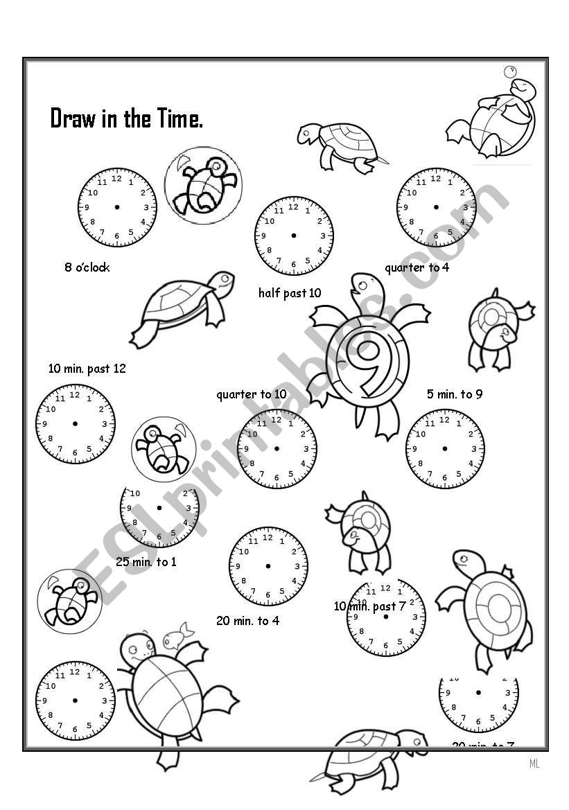 Draw in the Time worksheet